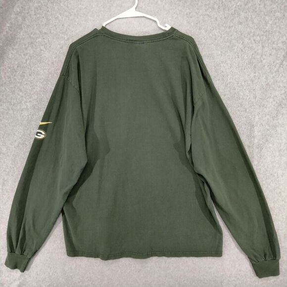 NFL Tee Tshirt Mens Size XL Green Long Sleeve Green Bay Packers Spellout Graphic - Picture 8 of 11